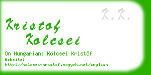 kristof kolcsei business card